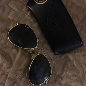 Ray Bans Gold Frame 58mm Sunglasses